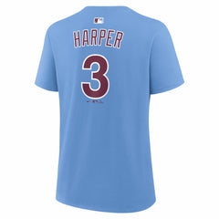Bryce Harper Philadelphia Phillies Women's Name & Number T-Shirt - Light Blue | Nike