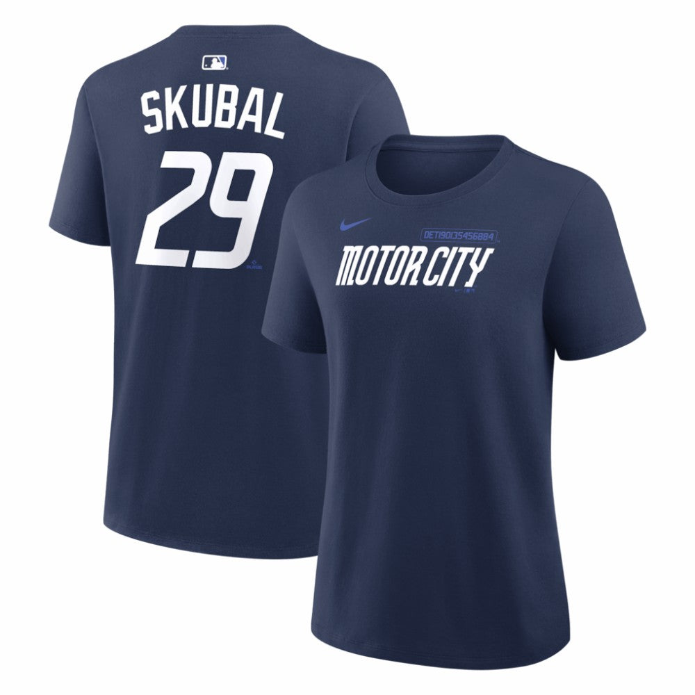 Tarik Skubal Detroit Tigers Women's City Connect Name & Number T-Shirt - Navy | Nike