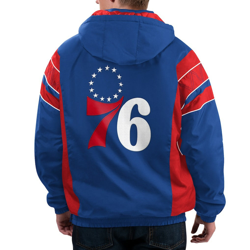 Philadelphia 76ers Starter Home Team Hoodie Half-Zip Jacket - Royal online