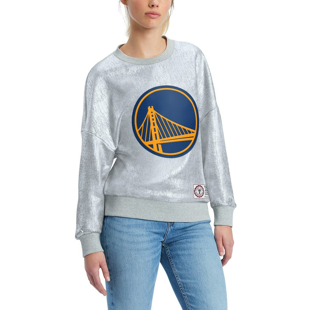 Golden State Warriors Tommy Jeans Women's Tracy Pullover Sweatshirt sale - Silver cheap
