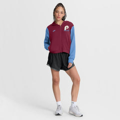 Philadelphia Phillies Women's Cooperstown Collection Cropped Full-Zip Hoodie - Burgundy/Light Blue | Nike