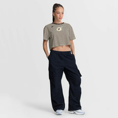 San Diego Padres Women's Cooperstown Collection Striped Cropped T-Shirt - Brown/Cream | Nike