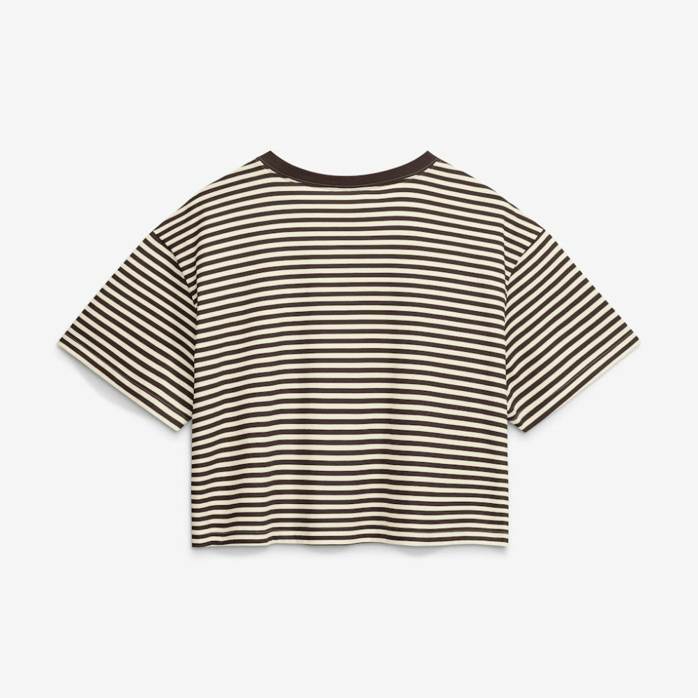 San Diego Padres Women's Cooperstown Collection Striped Cropped T-Shirt - Brown/Cream | Nike
