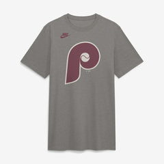 Philadelphia Phillies Cooperstown Logo Tri-Blend T-Shirt - Heather Charcoal | Nike