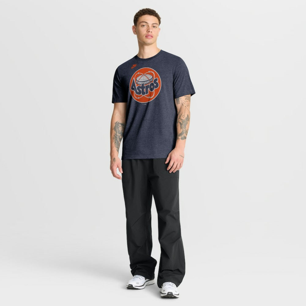 Houston Astros Cooperstown Logo Tri-Blend T-Shirt - Heather Navy | Nike