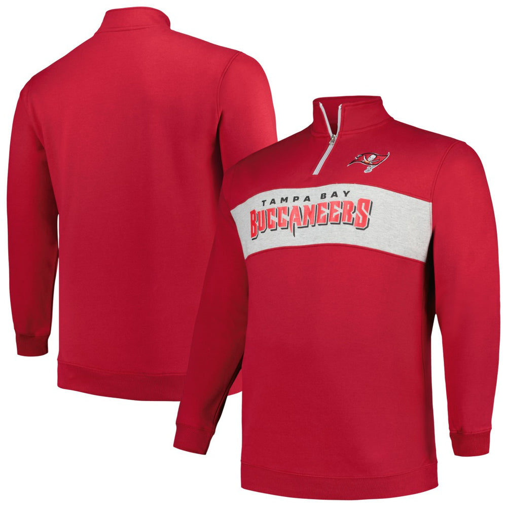 Tampa Bay Buccaneers Profile Big & Tall Fleece Quarter-Zip Jacket - Red sale