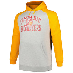Tampa Bay Buccaneers Profile Big & Tall Favorite Arch Throwback Raglan Pullover Hoodie - Heather Gray/Orange cheap