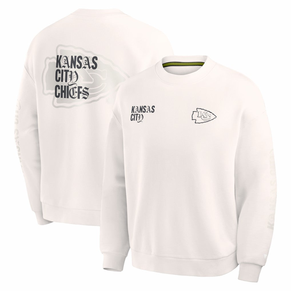 Kansas City Chiefs Oversized Type Play Multi Sweatshirt - Cream online