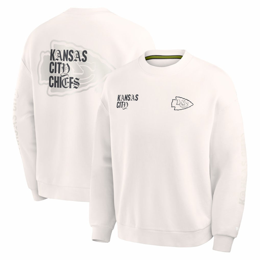 Kansas City Chiefs Oversized Type Play Multi Sweatshirt - Cream online