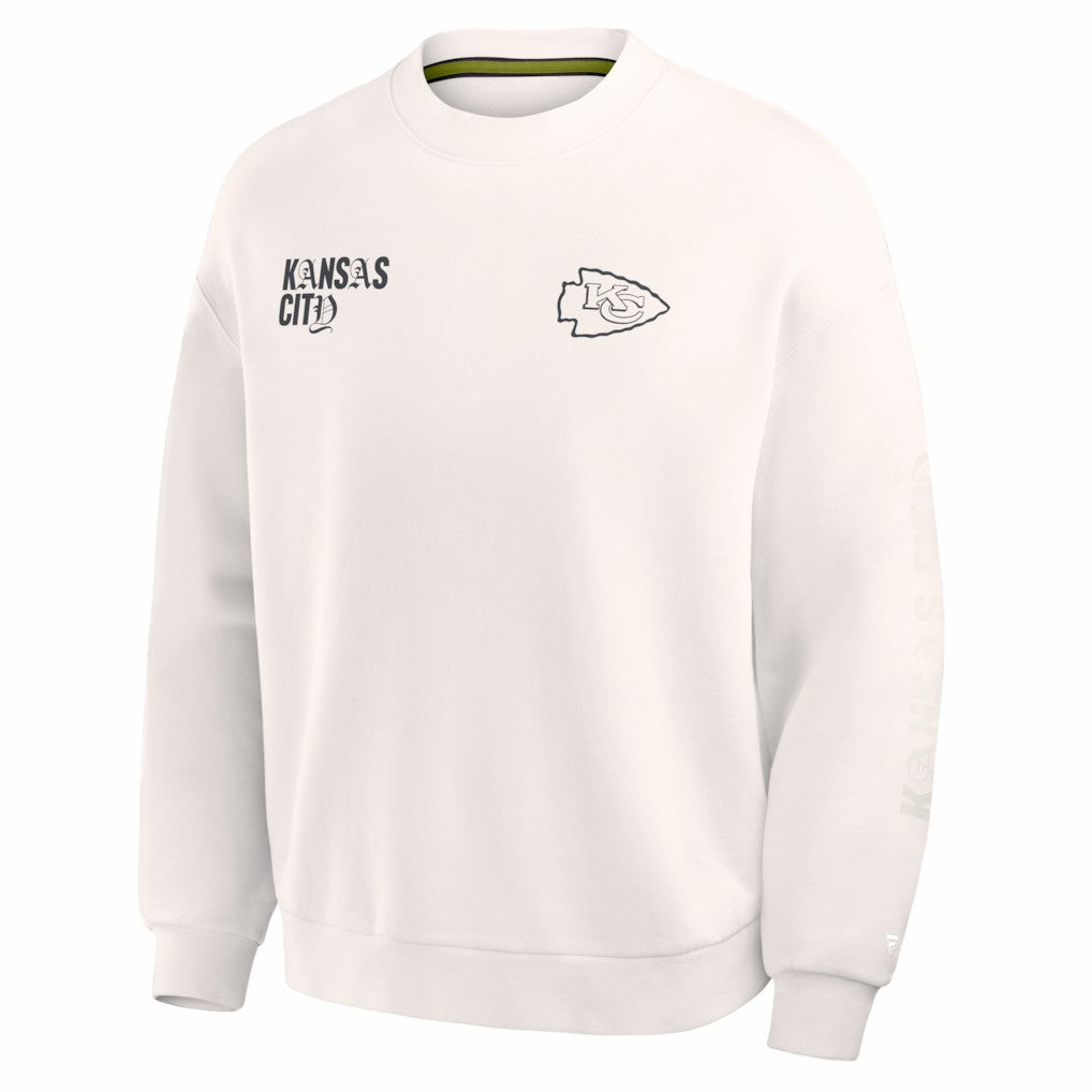 Kansas City Chiefs Oversized Type Play Multi Sweatshirt - Cream online