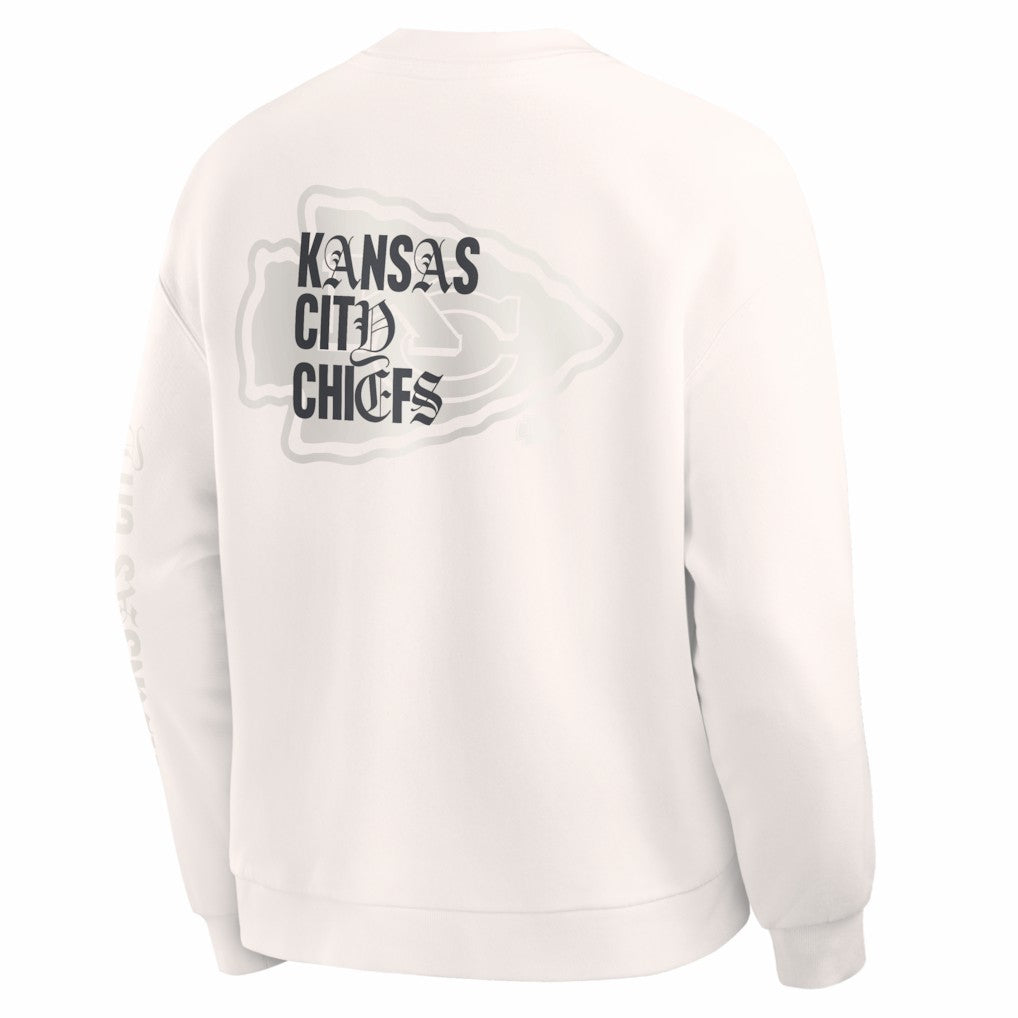 Kansas City Chiefs Oversized Type Play Multi Sweatshirt - Cream online