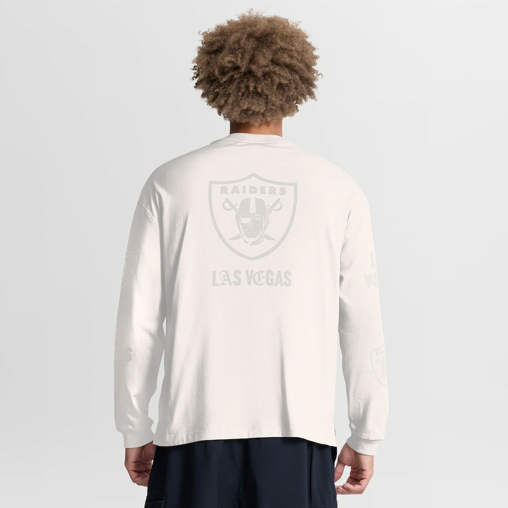 Las Vegas Raiders Oversized Type Play Long Sleeve T-Shirt - Gray cheap