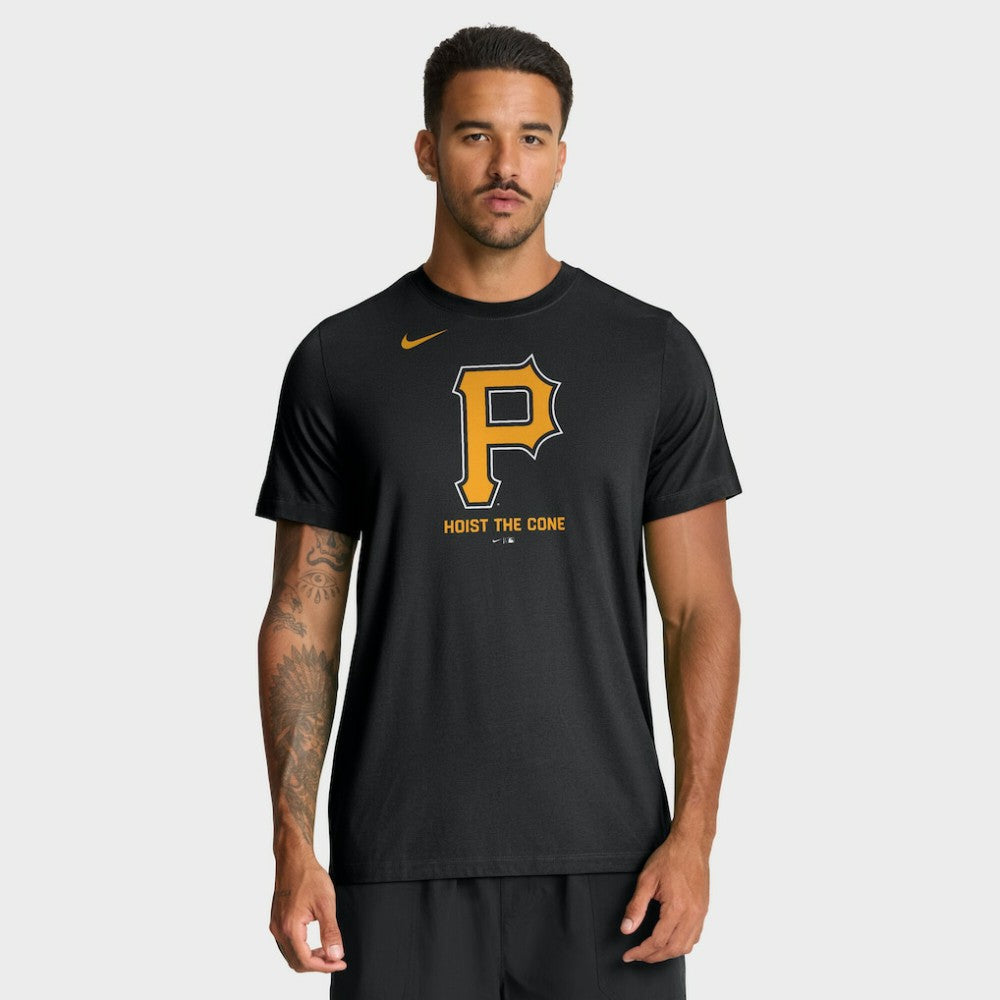 Pittsburgh Pirates Tri-Blend Logo T-Shirt - Black | Nike