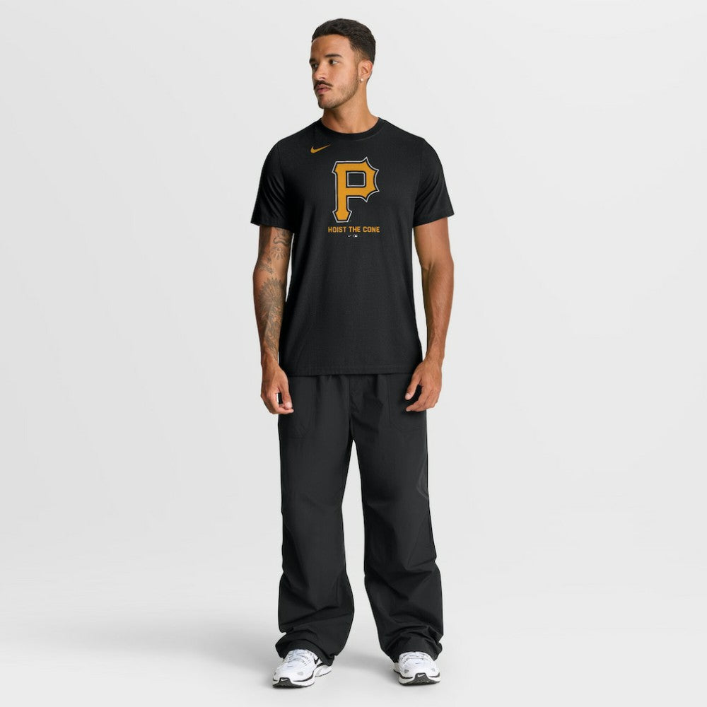 Pittsburgh Pirates Tri-Blend Logo T-Shirt - Black | Nike