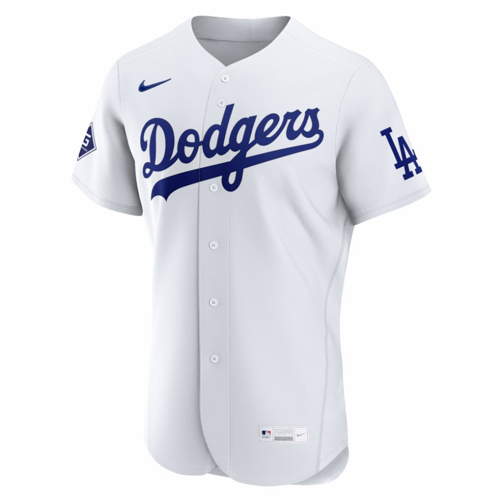 Los Angeles Dodgers Home Sponsor Patch Authentic Jersey - White | Nike