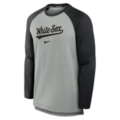 Chicago White Sox Authentic Collection Game Time Raglan Performance Long Sleeve T-Shirt - Heather Gray/Black | Nike