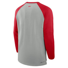 Washington Nationals Authentic Collection Game Time Raglan Performance Long Sleeve T-Shirt - Heather Gray/Red | Nike