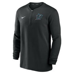 Miami Marlins Authentic Collection Game Time Performance Quarter-Zip Top - Black | Nike