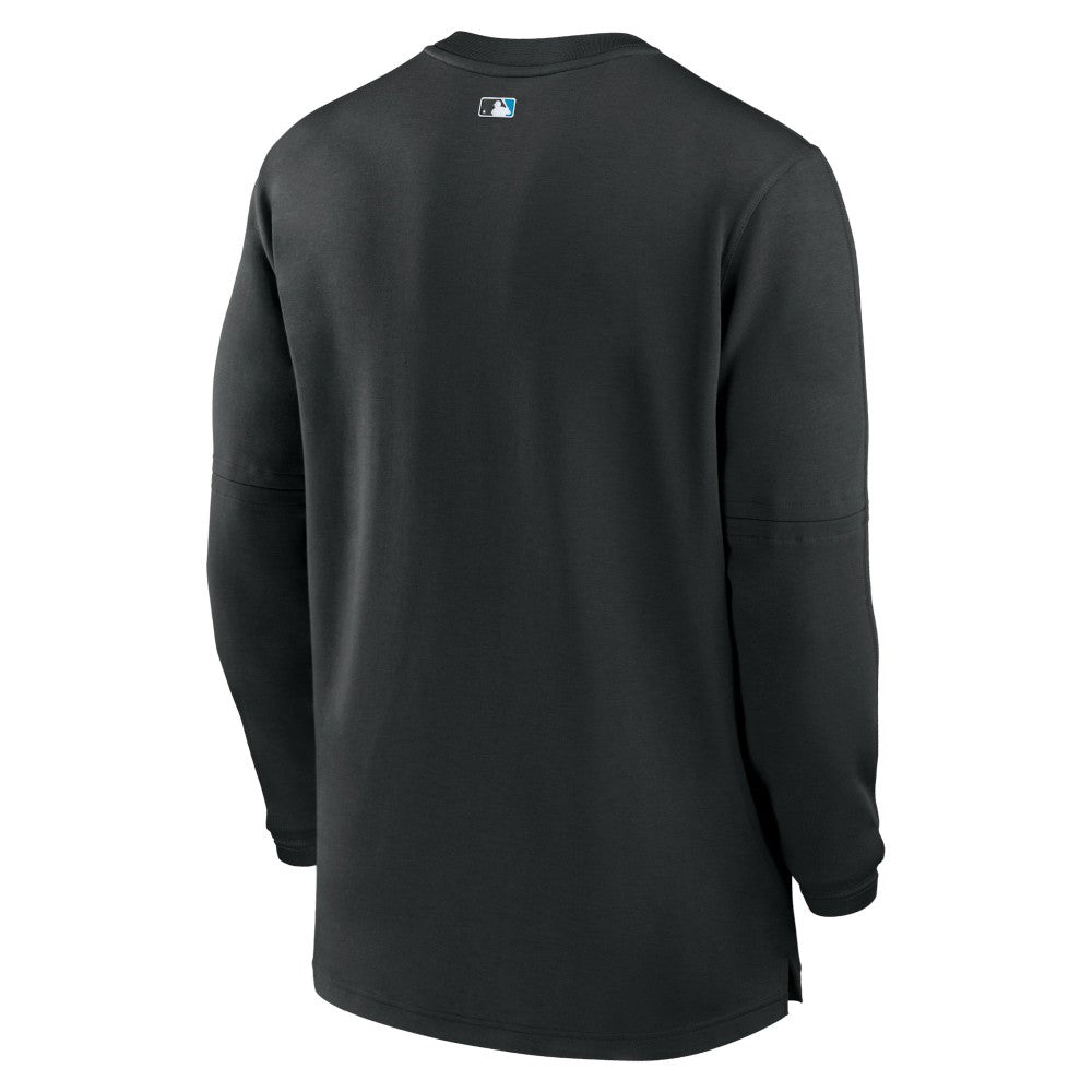 Miami Marlins Authentic Collection Game Time Performance Quarter-Zip Top - Black | Nike