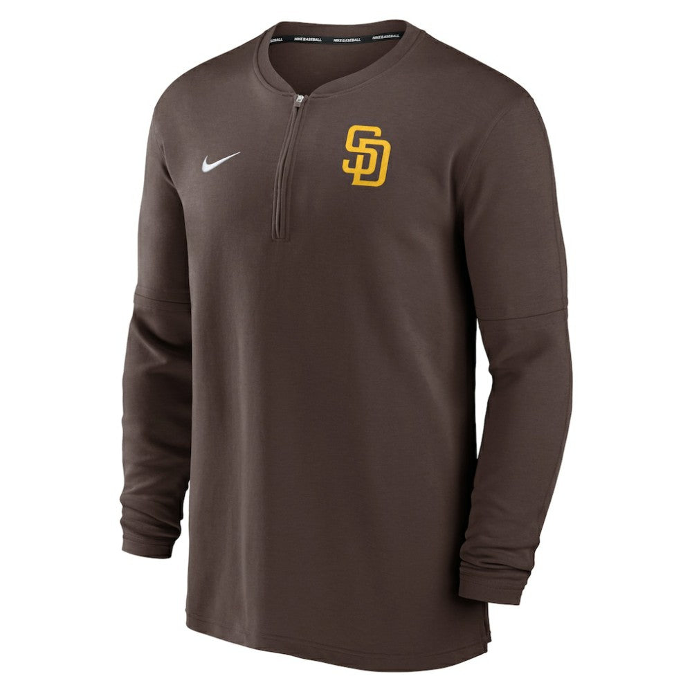 San Diego Padres Authentic Collection Game Time Performance Quarter-Zip Top - Brown | Nike