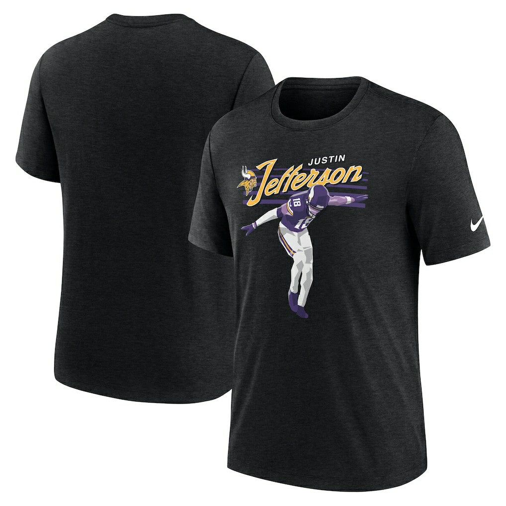 Justin Jefferson Minnesota Vikings Player Graphic T-Shirt - Heather Black | Nike on sale