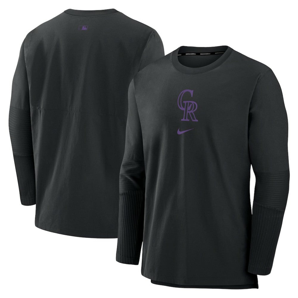 Colorado Rockies Authentic Collection Player Dri-FIT Lightweight Pullover - Black | Nike