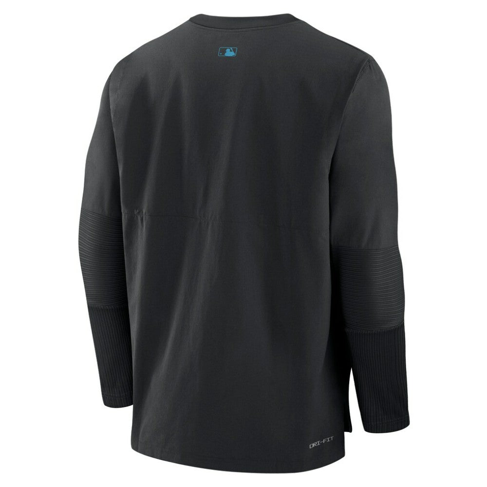 Miami Marlins Authentic Collection Player Dri-FIT Lightweight Pullover - Black | Nike