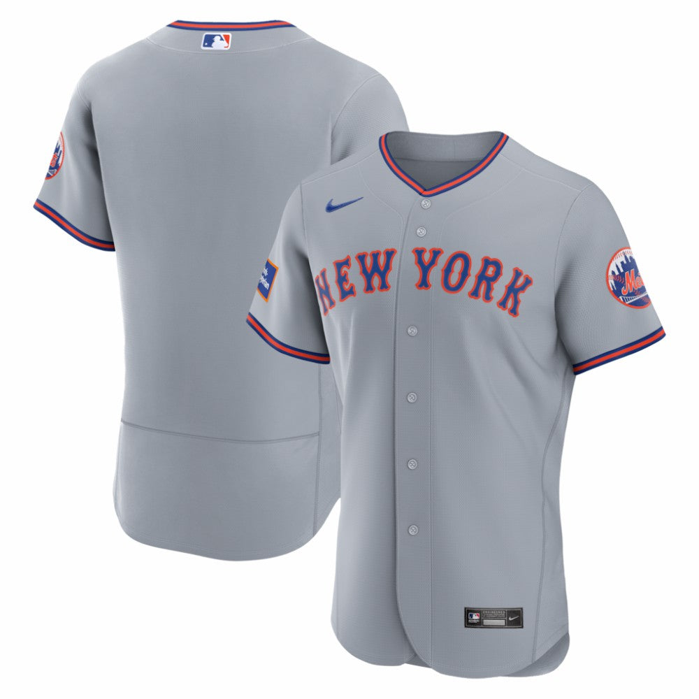 New York Mets Road Sponsor Patch Authentic Jersey - Gray | Nike