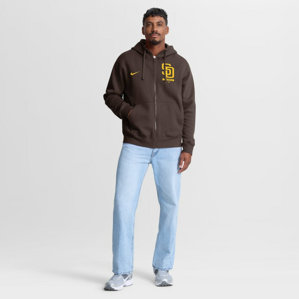 San Diego Padres Primetime Lockup Full-Zip Hoodie - Brown | Nike