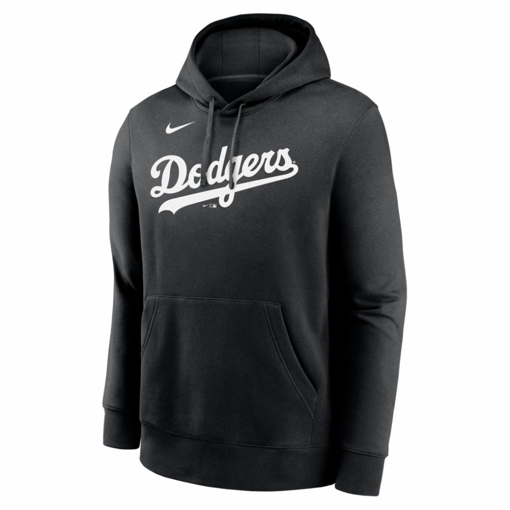 Los Angeles Dodgers Logo Club Fleece Hoodie - Black | Nike