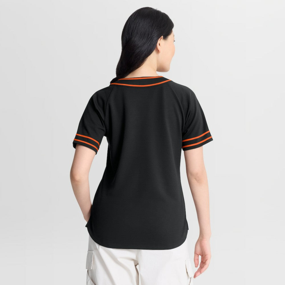 Baltimore Orioles Women's Diva Race Ahead Raglan V-Neck T-Shirt - Black