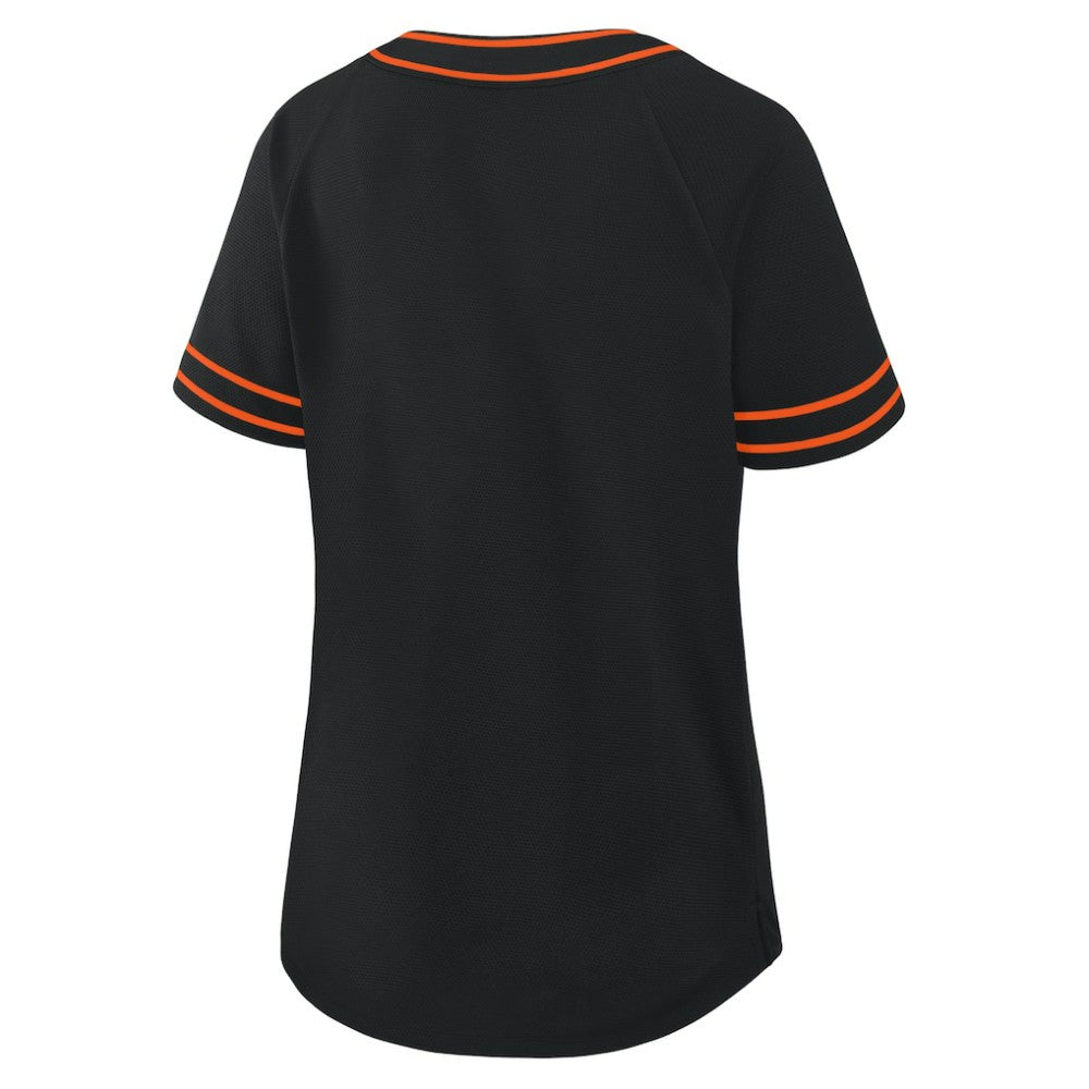 Baltimore Orioles Women's Diva Race Ahead Raglan V-Neck T-Shirt - Black