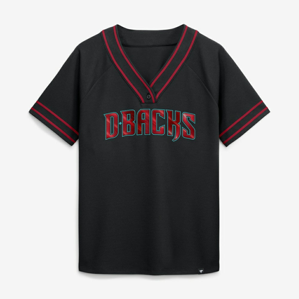 Arizona Diamondbacks Women's Diva Race Ahead Raglan V-Neck T-Shirt - Black
