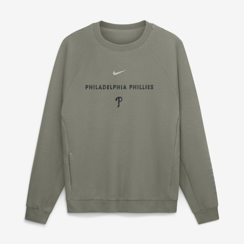 Philadelphia Phillies Statement Primary Raglan Dri-FIT Sweatshirt - Olive | Nike