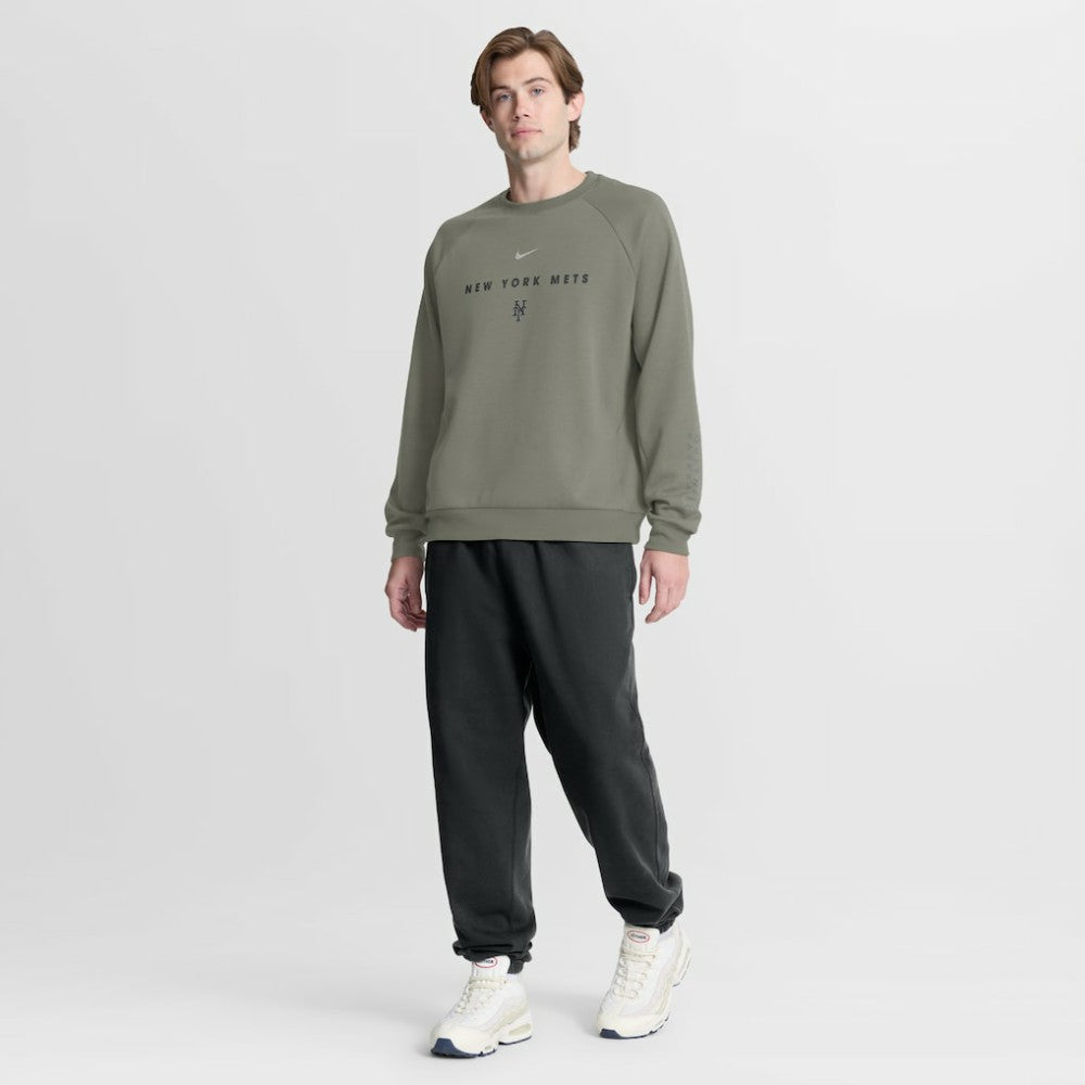 New York Mets Statement Primary Raglan Dri-FIT Sweatshirt - Olive | Nike