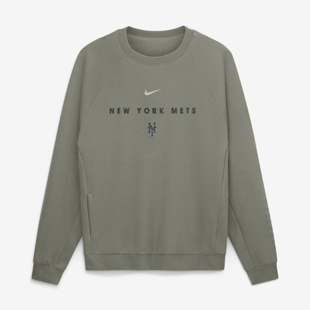 New York Mets Statement Primary Raglan Dri-FIT Sweatshirt - Olive | Nike