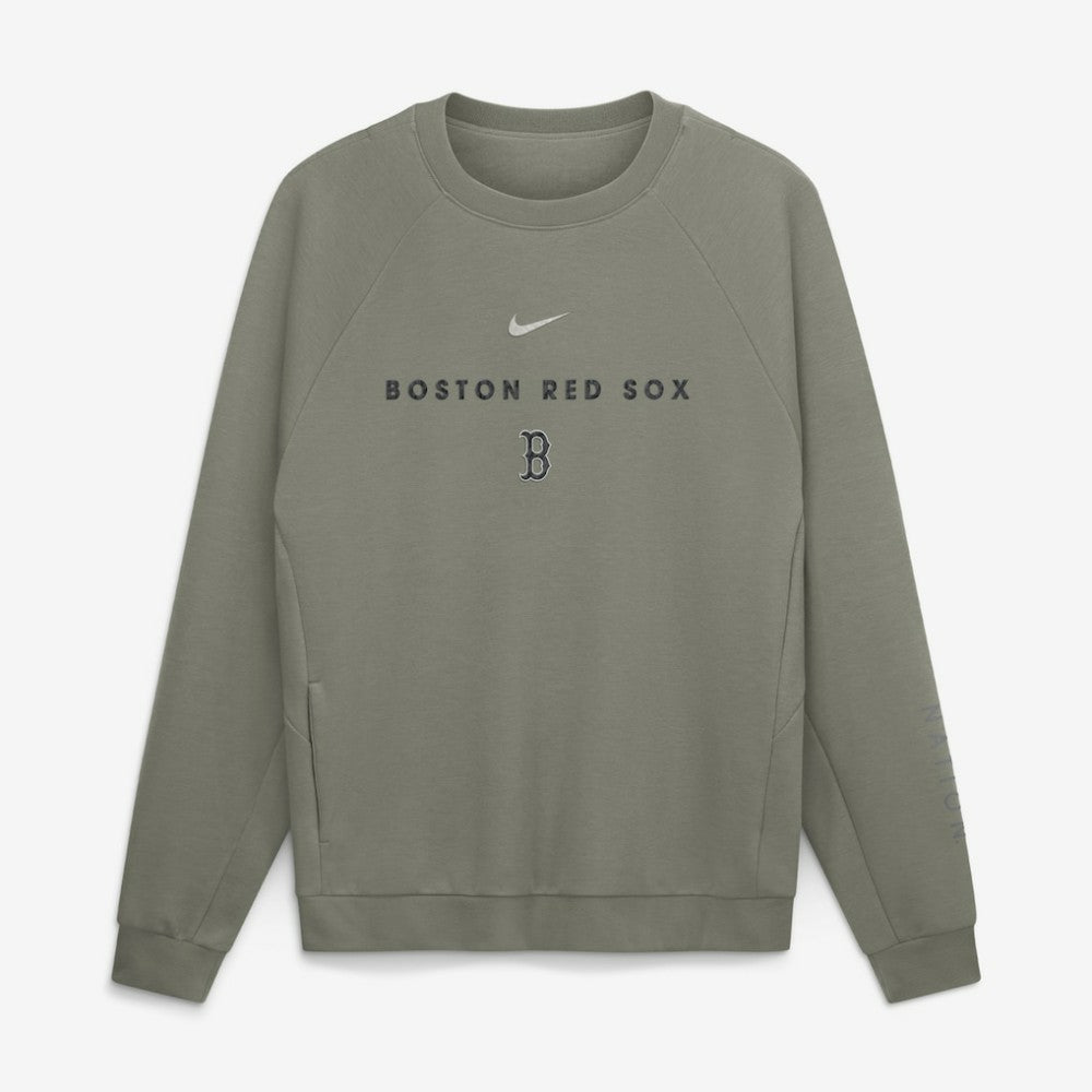 Boston Red Sox Statement Primary Raglan Dri-FIT Sweatshirt - Olive | Nike