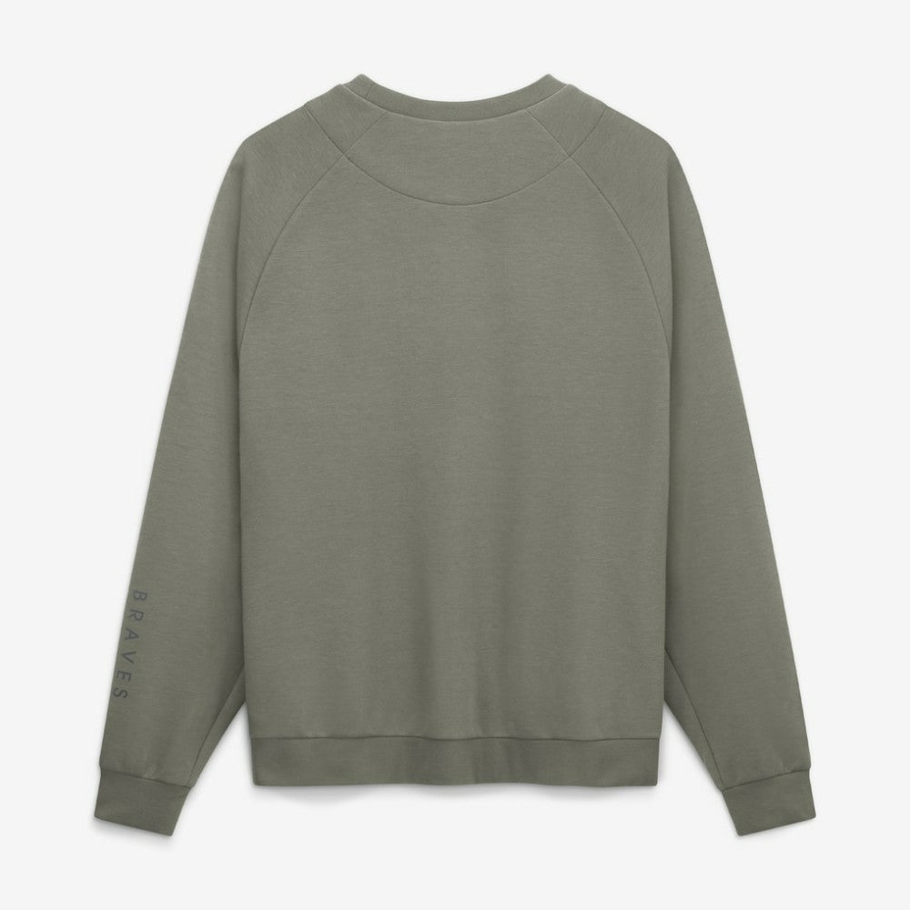 Atlanta Braves Statement Primary Raglan Dri-FIT Sweatshirt - Olive | Nike