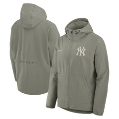 New York Yankees Unlimited Packable Full-Zip Hooded Jacket - Olive | Nike