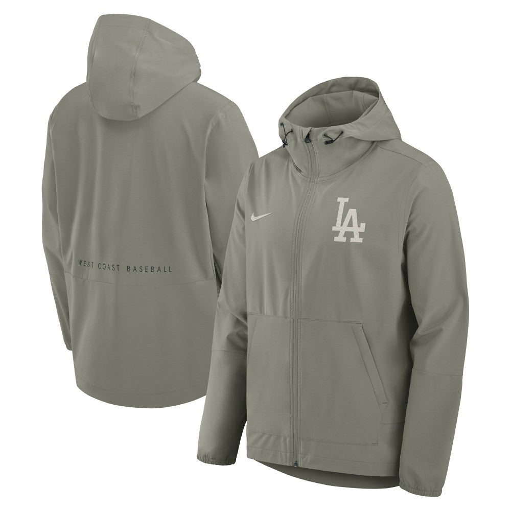 Los Angeles Dodgers Unlimited Packable Full-Zip Hooded Jacket - Olive | Nike