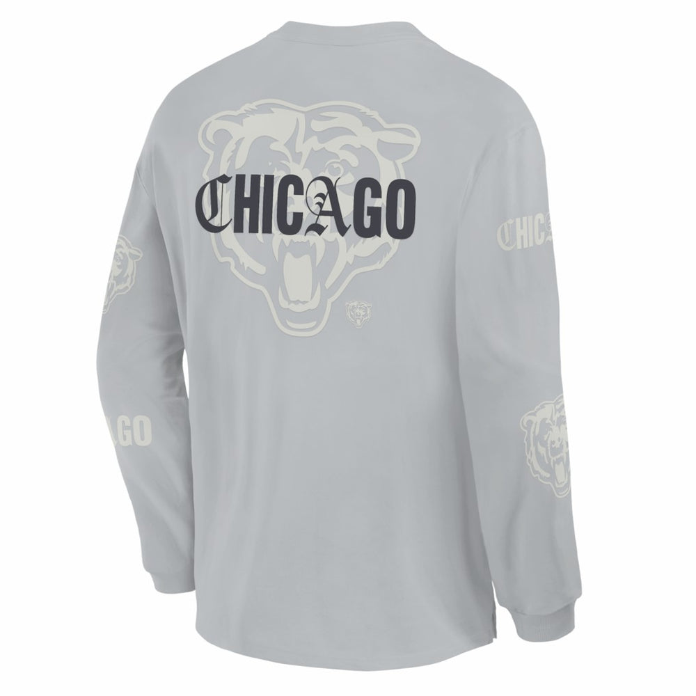 Chicago Bears Oversized Type Play Long Sleeve T-Shirt - Gray discount