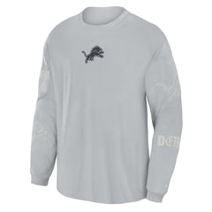 Detroit Lions Oversized Type Play Long Sleeve T-Shirt - Gray discount