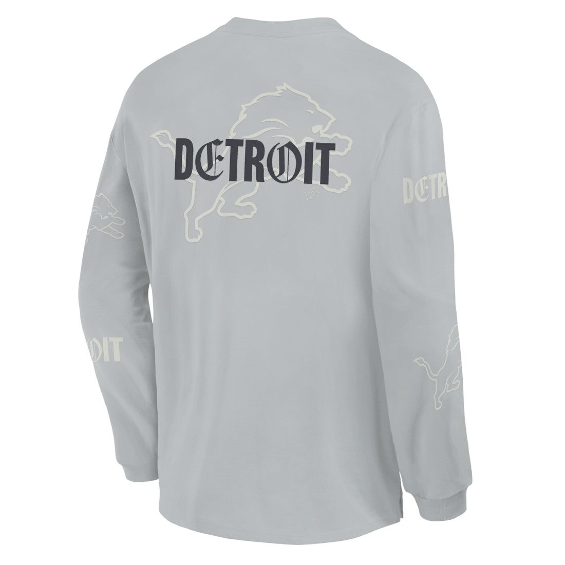 Detroit Lions Oversized Type Play Long Sleeve T-Shirt - Gray discount