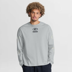 Green Bay Packers Oversized Type Play Long Sleeve T-Shirt - Gray discount