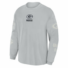 Green Bay Packers Oversized Type Play Long Sleeve T-Shirt - Gray discount