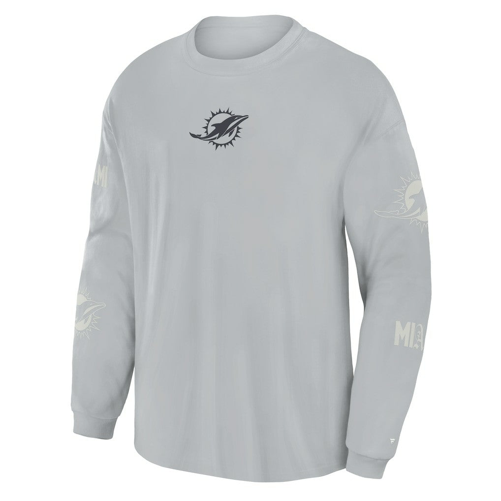 Miami Dolphins Oversized Type Play Long Sleeve T-Shirt - Gray cheap