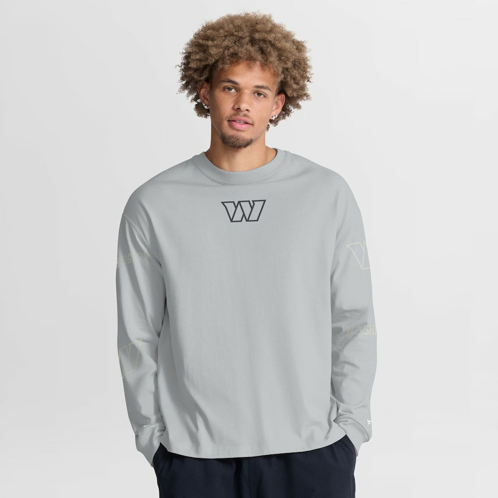 Washington Commanders Oversized Type Play Long Sleeve T-Shirt - Gray outlet