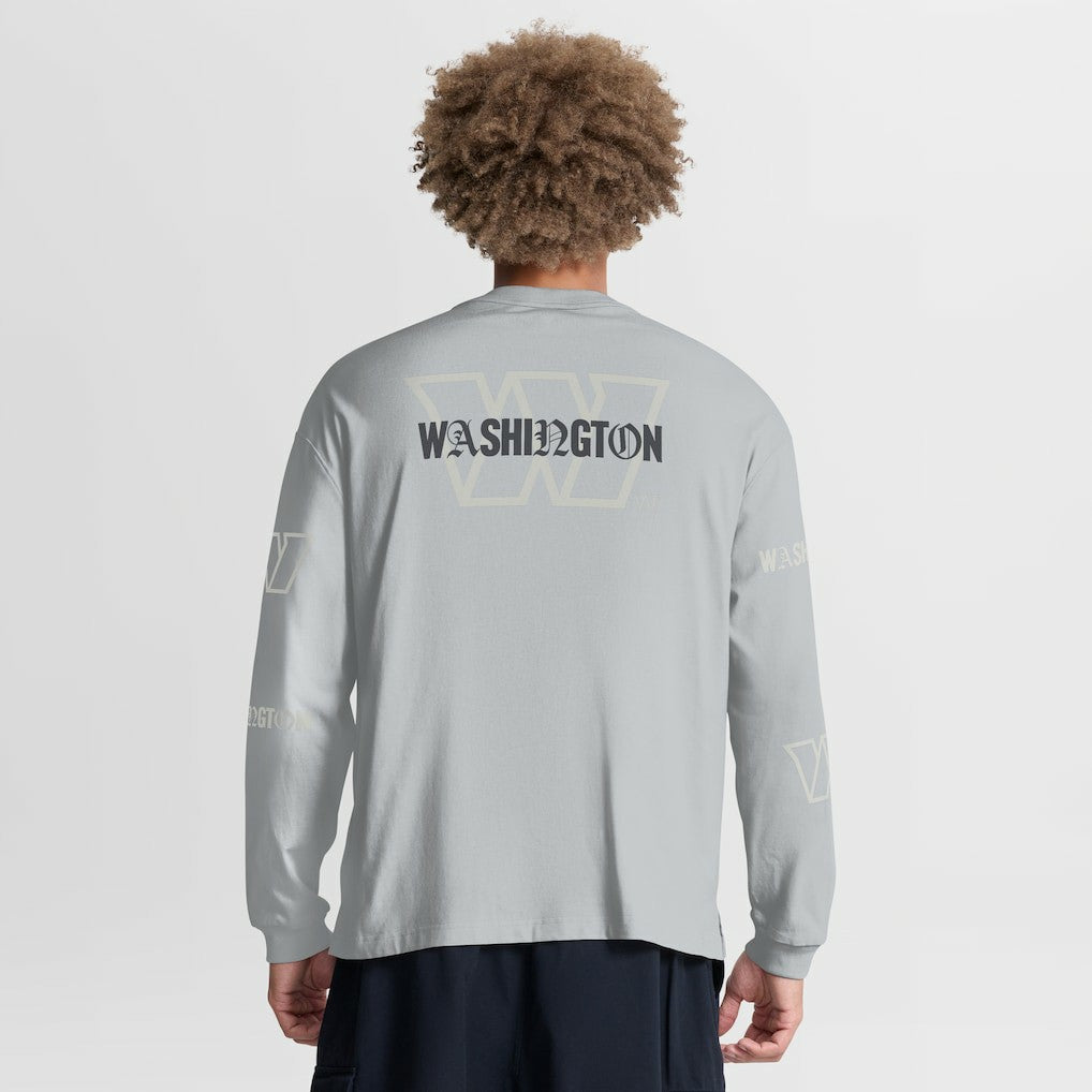 Washington Commanders Oversized Type Play Long Sleeve T-Shirt - Gray outlet