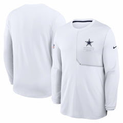 Dallas Cowboys Sideline Coach UV Dri-FIT Long Sleeve Shirt - White | Nike sale