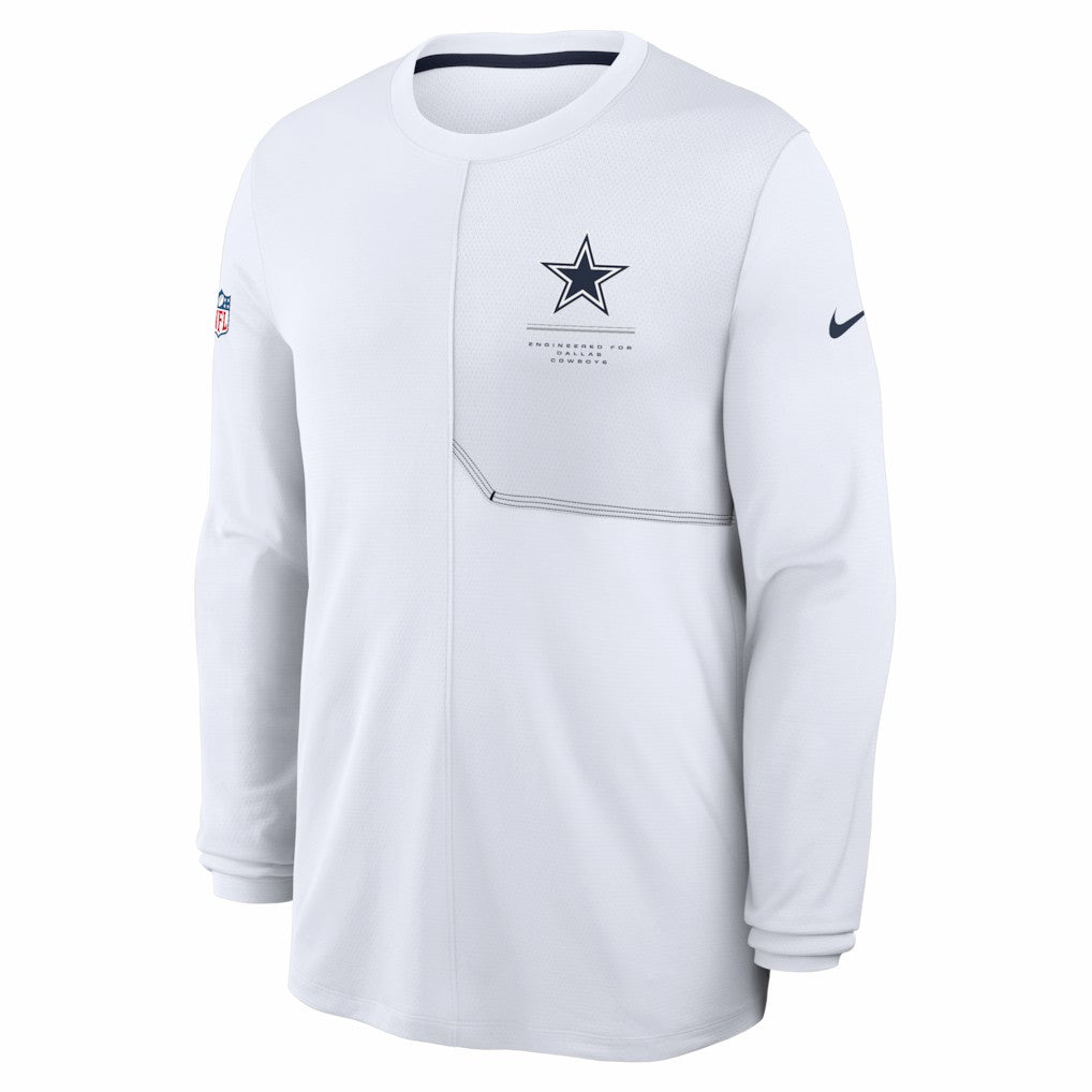 Dallas Cowboys Sideline Coach UV Dri-FIT Long Sleeve Shirt - White | Nike sale